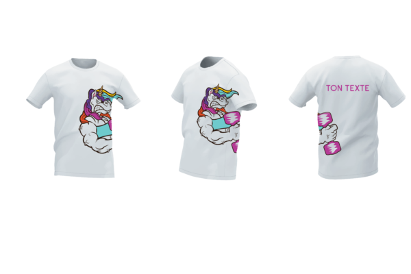 T-shirt licorne sport personnalisable